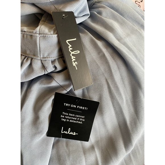 NEW Lulus XS Air of Romance Blue Halter Maxi Dress Bridesmaid Gown Dance 9046 - Picture 9 of 10